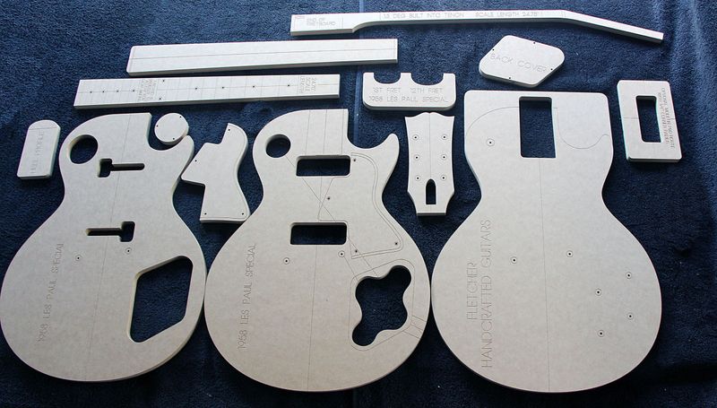 1958 Les Paul Special guitar router template set CNC MDF luthier templates