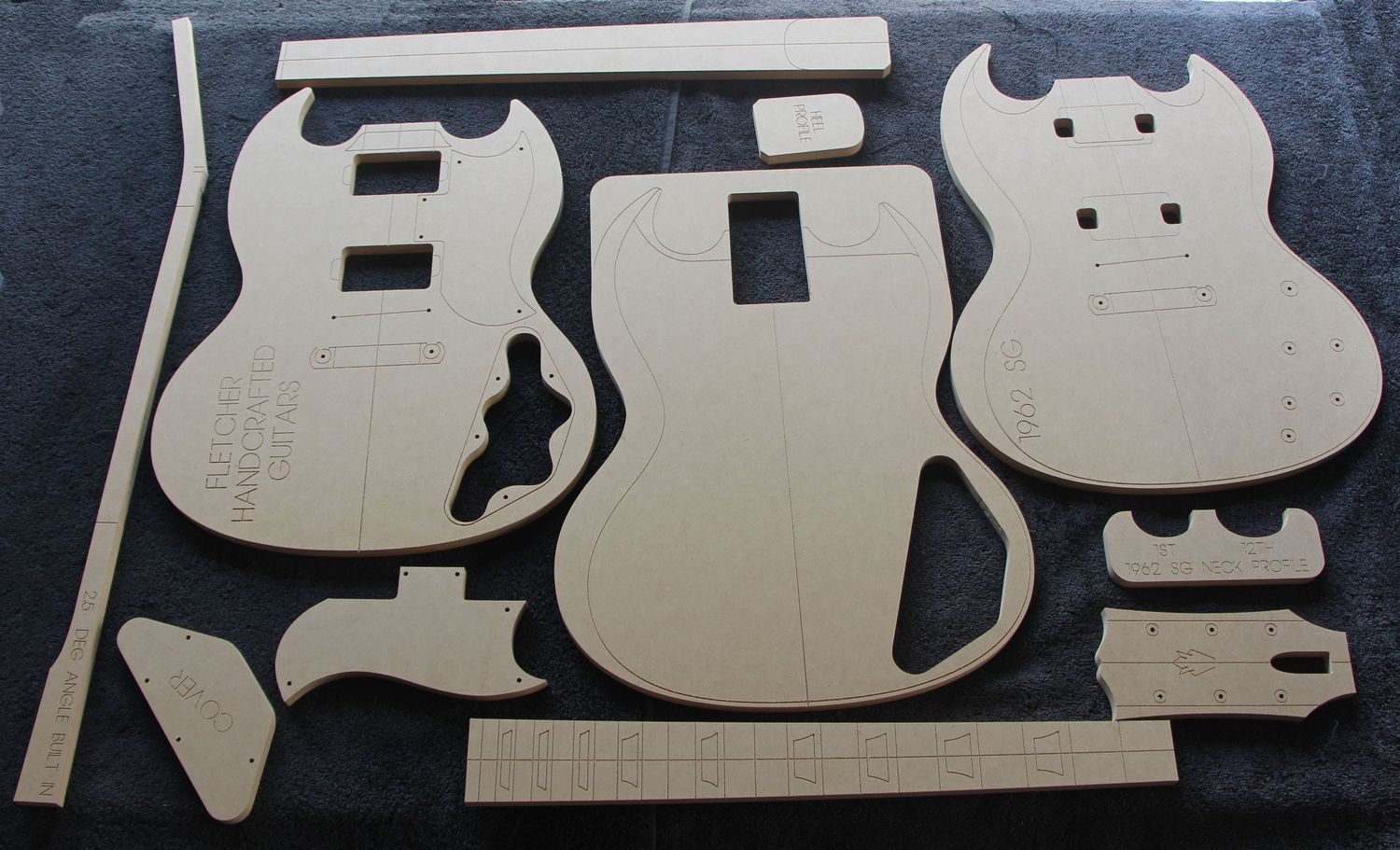 1962 SG Guitar Templates