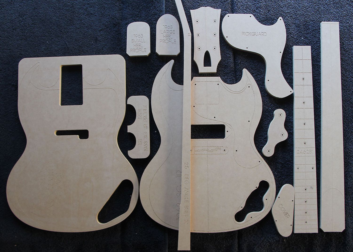 1963 SG Junior Guitar Templates
