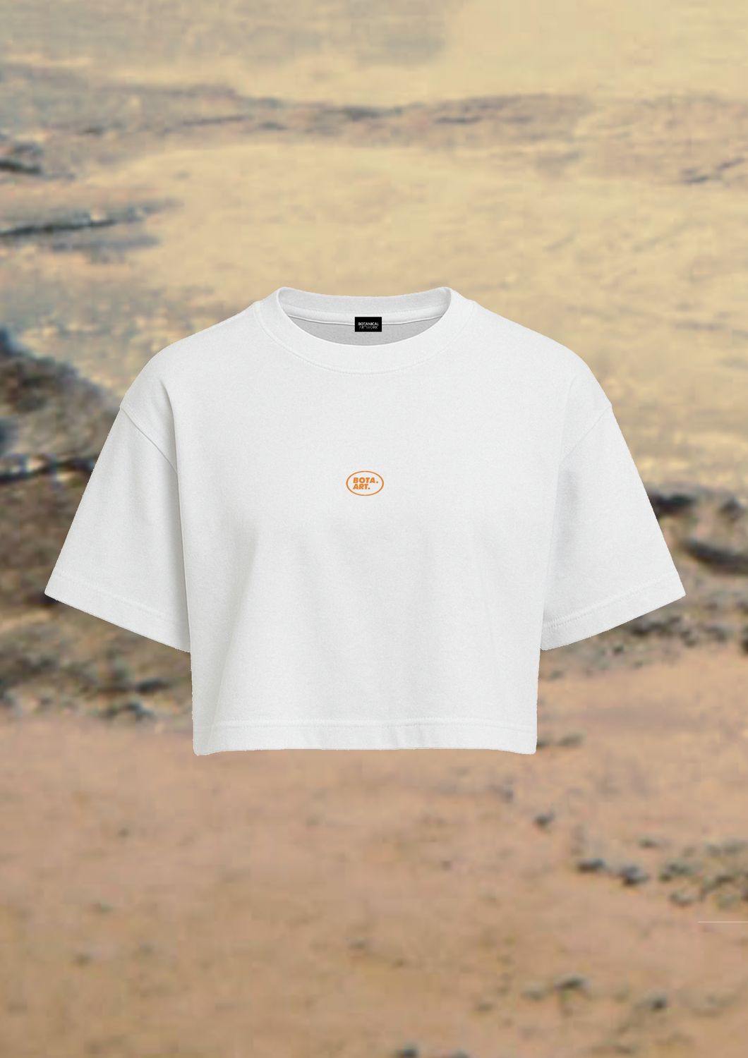 BOTANICAL ARTWORK CROPPED TEE WHITE 2025