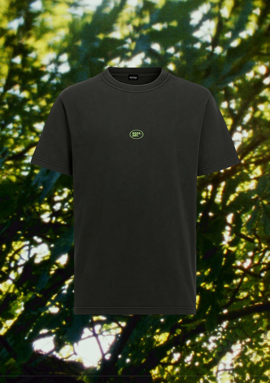 BOTANICAL ARTWORK T-SHIRT VINTAGE BLACK 2025