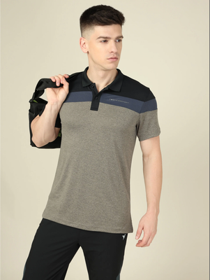 Technosport Men&#39;s Colorblock Slim Fit Polo T-Shirt – Double Cool Technology