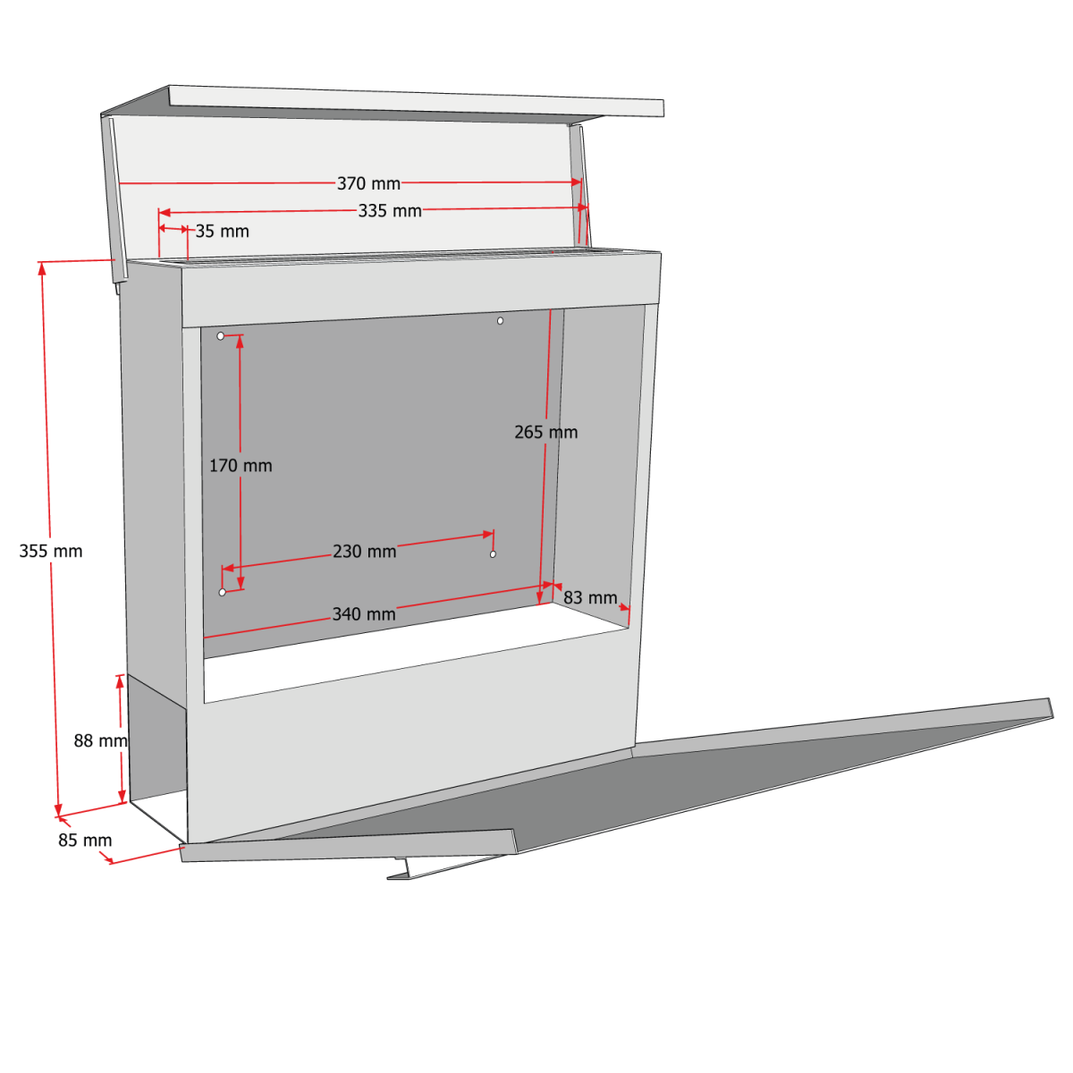 Mailbox Aurora P-01 by Studio Carino - Modern Wall-Mounted Anthracite Mailbox