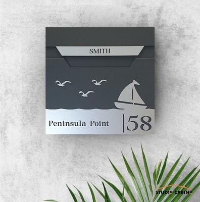 Mailbox Aurora P-04 by Studio Carino - Modern Wall-Mounted Anthracite Mailbox