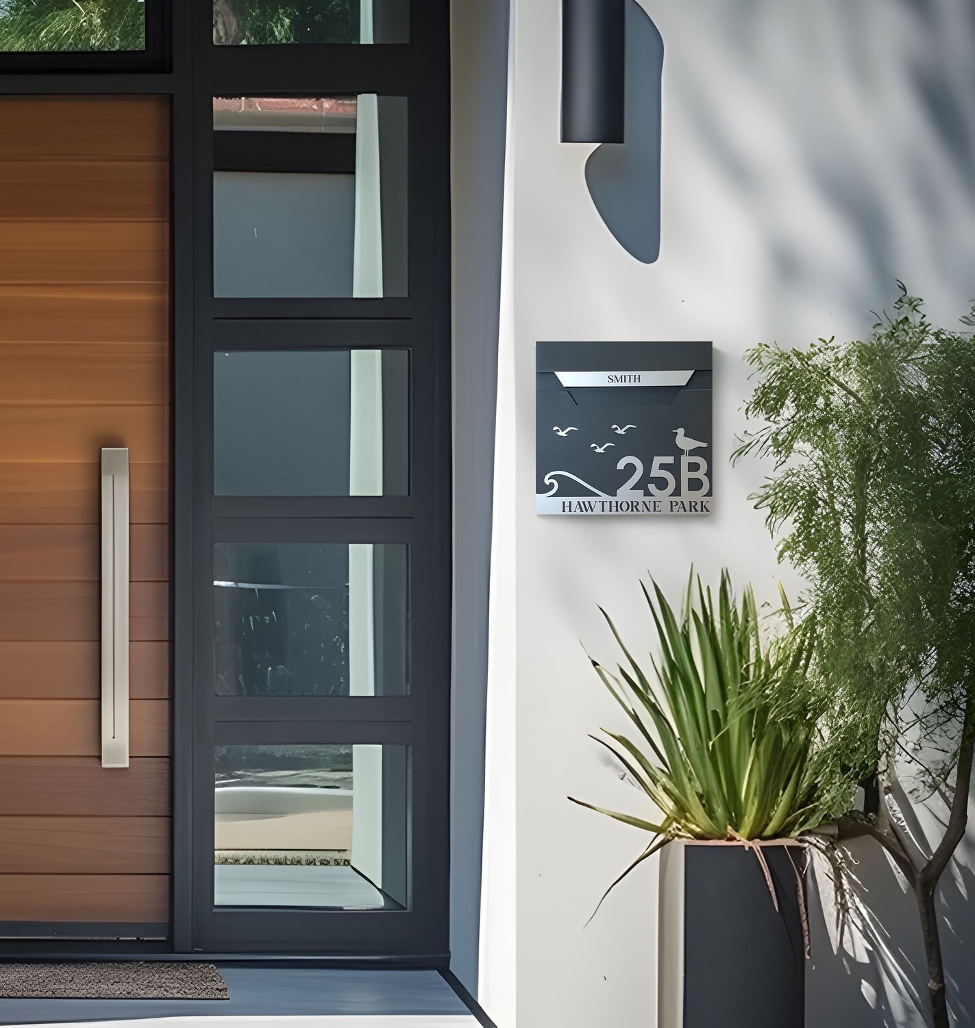 Mailbox Aurora P-02 by Studio Carino - Modern Wall-Mounted Anthracite Mailbox
