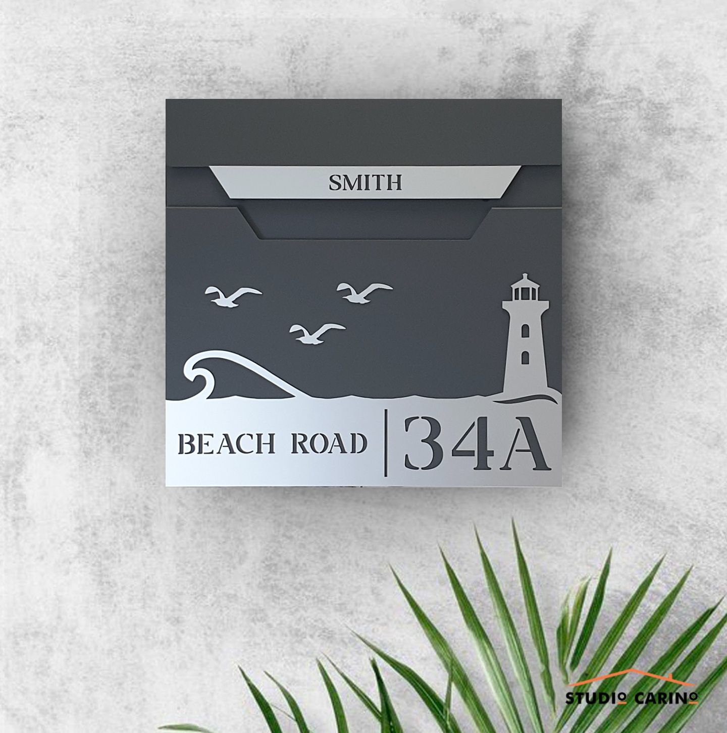 Mailbox Aurora P-03 by Studio Carino - Modern Wall-Mounted Anthracite Mailbox