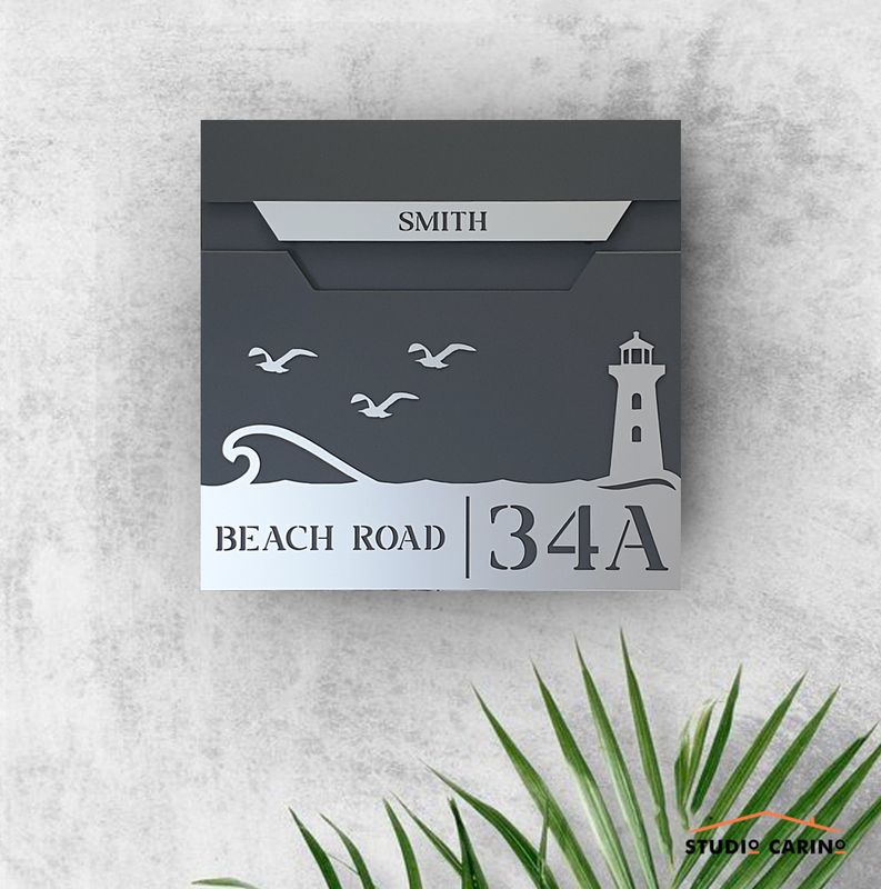 Mailbox Aurora P-03 by Studio Carino - Modern Wall-Mounted Anthracite Mailbox