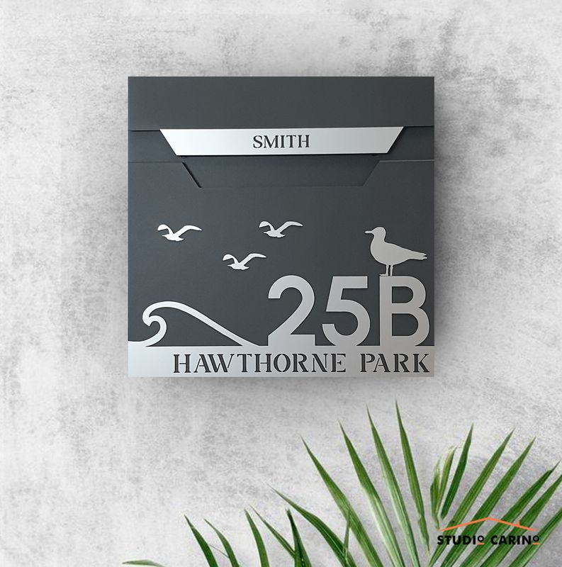 Mailbox Aurora P-02 by Studio Carino - Modern Wall-Mounted Anthracite Mailbox