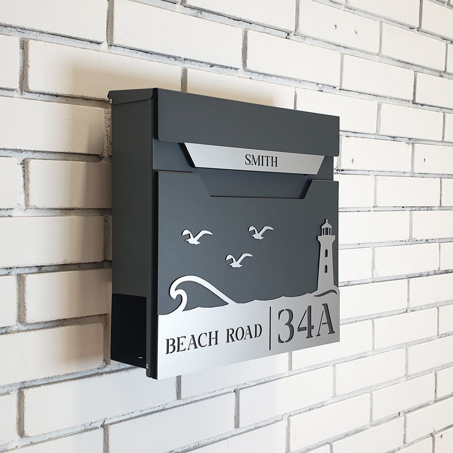 Mailbox Aurora P-03 by Studio Carino - Modern Wall-Mounted Anthracite Mailbox