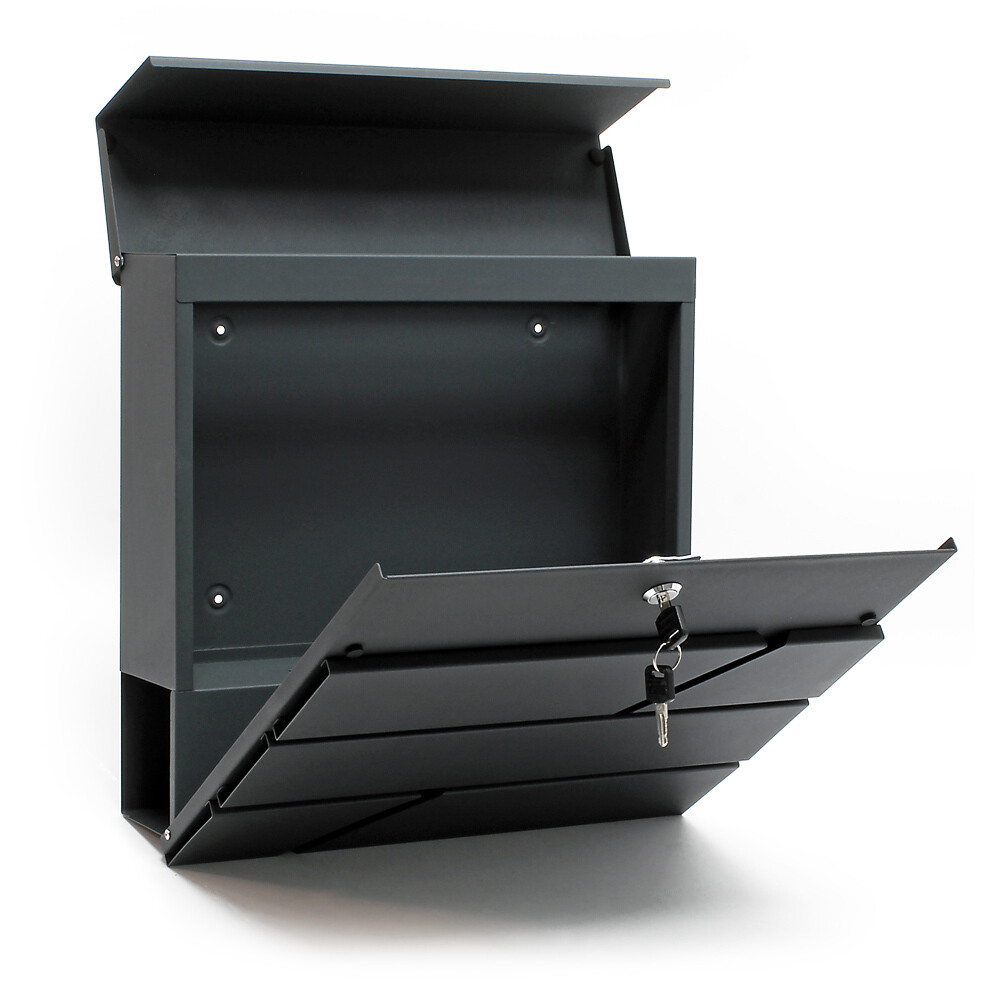 Mailbox Diagonal P-01 by Studio Carino - Modern Wall-Mounted Black Mailbox
