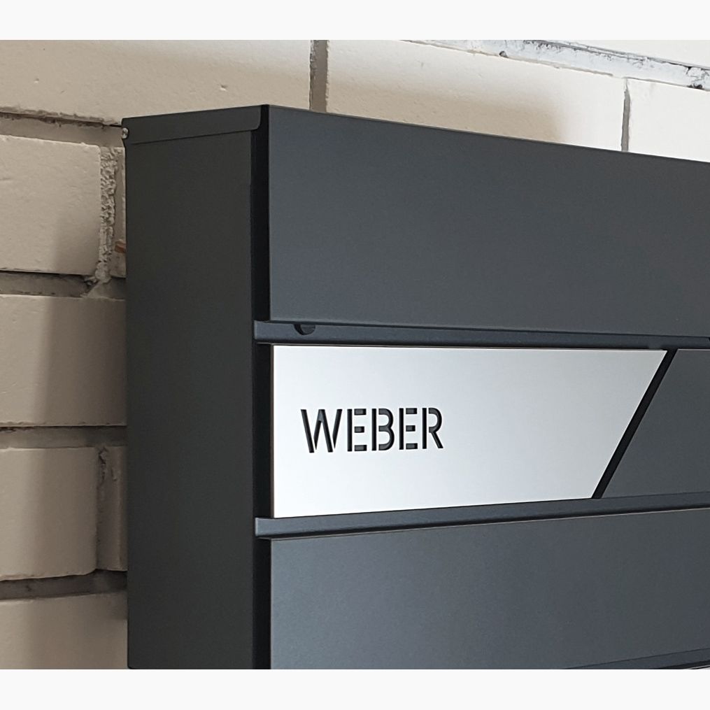 Mailbox Diagonal P-01 by Studio Carino - Modern Wall-Mounted Black Mailbox