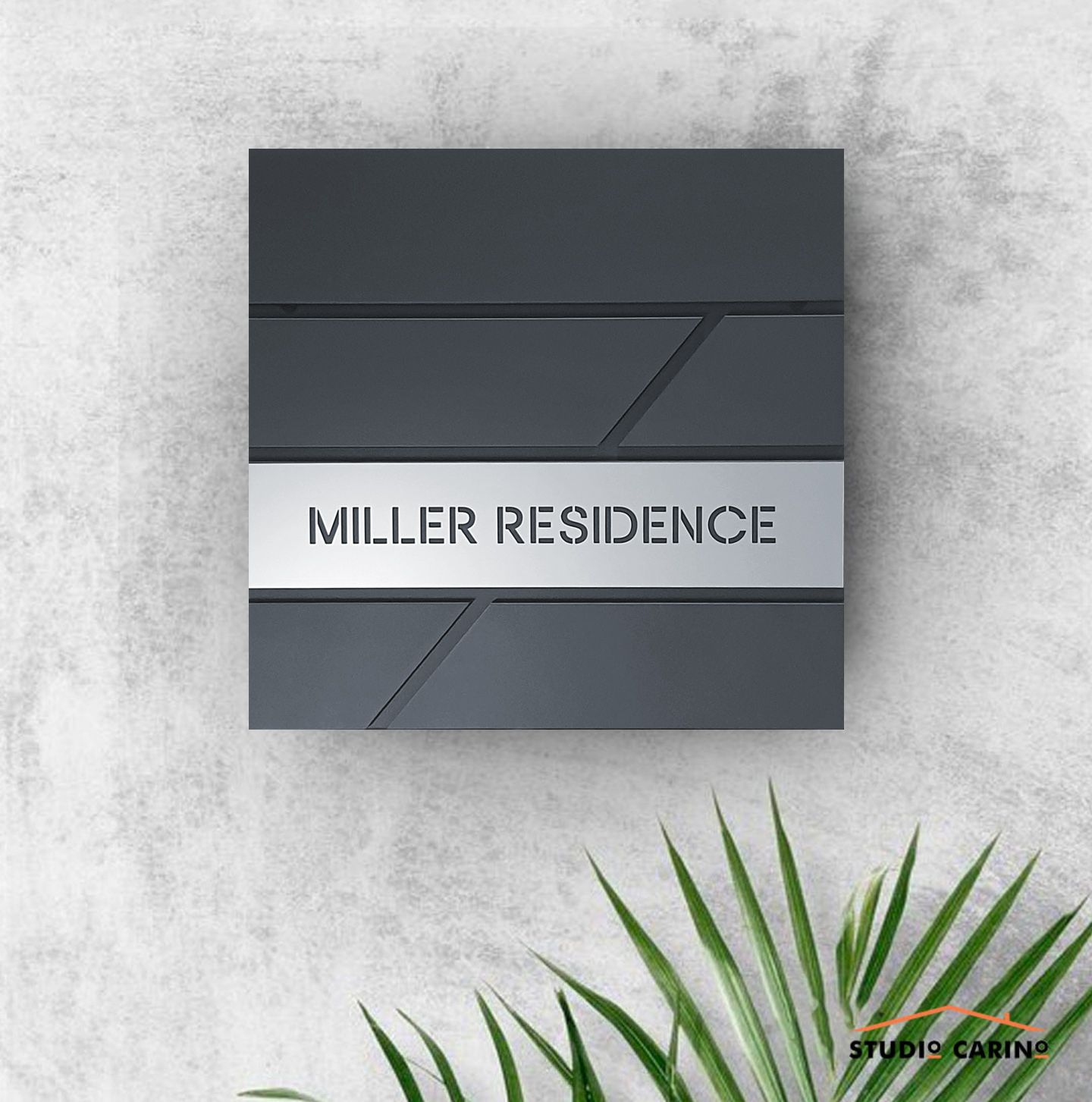 Mailbox Diagonal P-02 by Studio Carino - Modern Wall-Mounted Black Mailbox