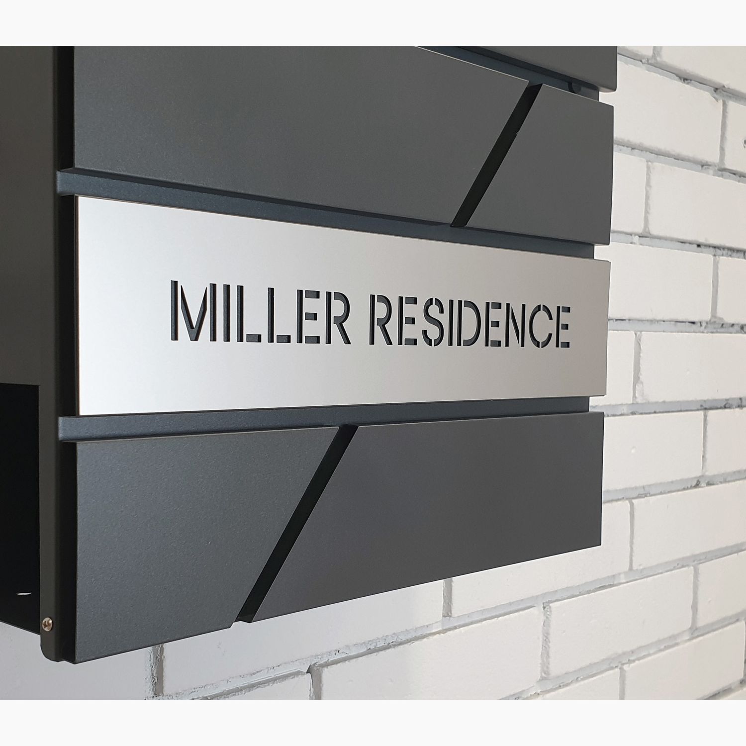 Mailbox Diagonal P-02 by Studio Carino - Modern Wall-Mounted Black Mailbox