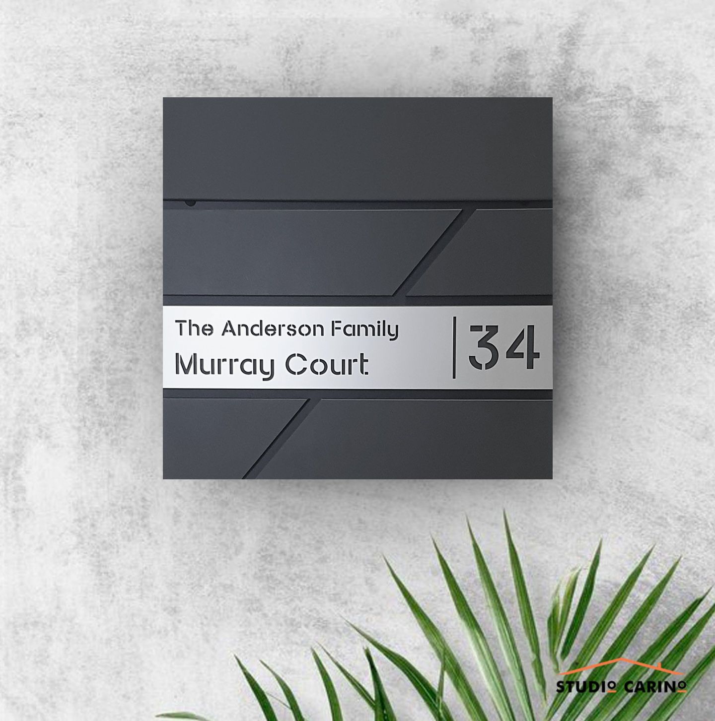 Mailbox Diagonal P-03 by Studio Carino - Modern Wall-Mounted Black Mailbox