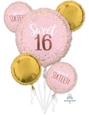 Sweet 16 Blush Balloon Bouquet