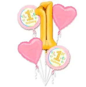 1st Birthday Girl Balloon Bouquet