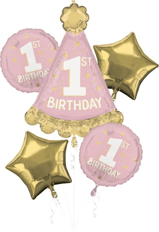 1st Birthday Girl Balloon Bouquet
