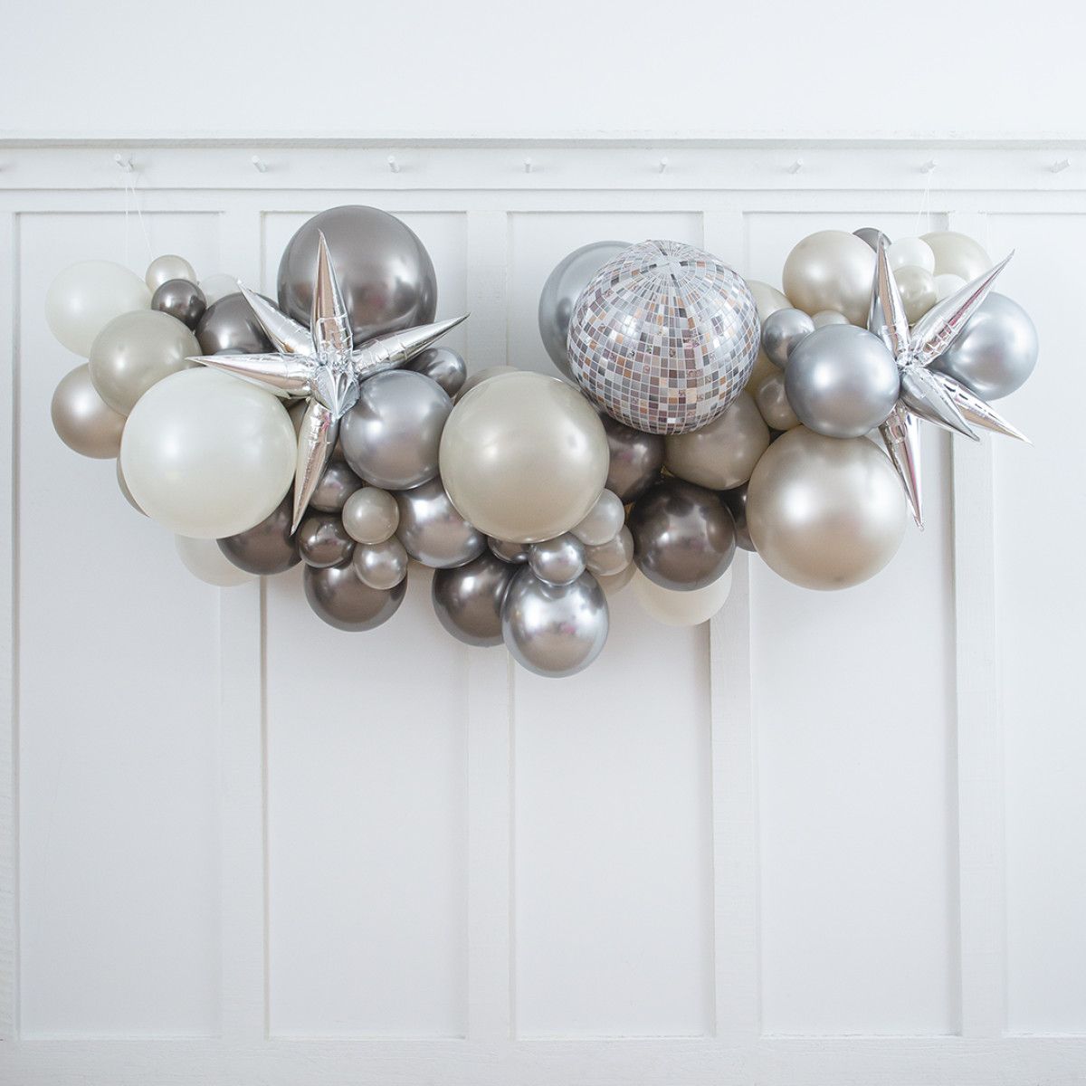 silver new year Balloon Garland