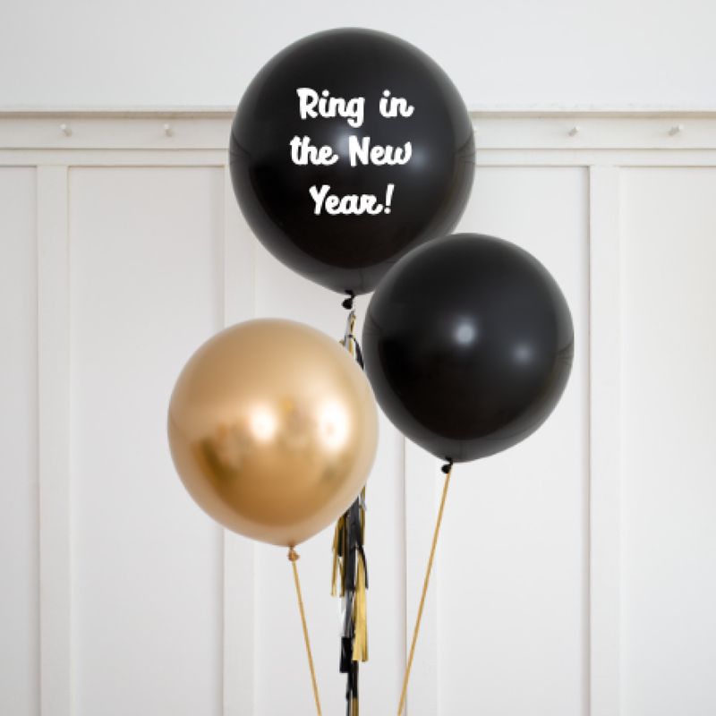New Year Message Jumbo Helium Balloon Bouquet