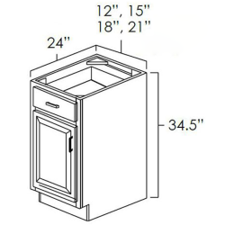 Aspen White : ASP-B12R 12" Base Cabinet