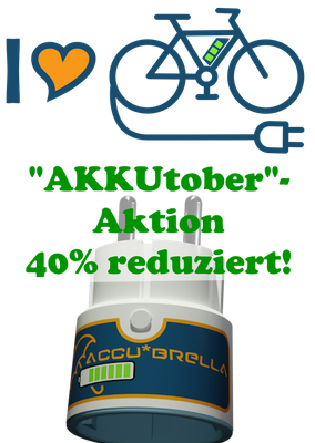 "Akkutober"-Aktion -40%: ACCU*BRELLA® für 44,99€, eBike-Ladewächter, (zzgl. 4,99€ Porto oder bei Abholung kostenfrei)