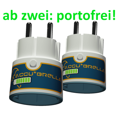 Mengenrabatt: 2Stk. ACCU*BRELLA®, Ladewächter für LiIon-Akkus von eBikes, Powertools etc.