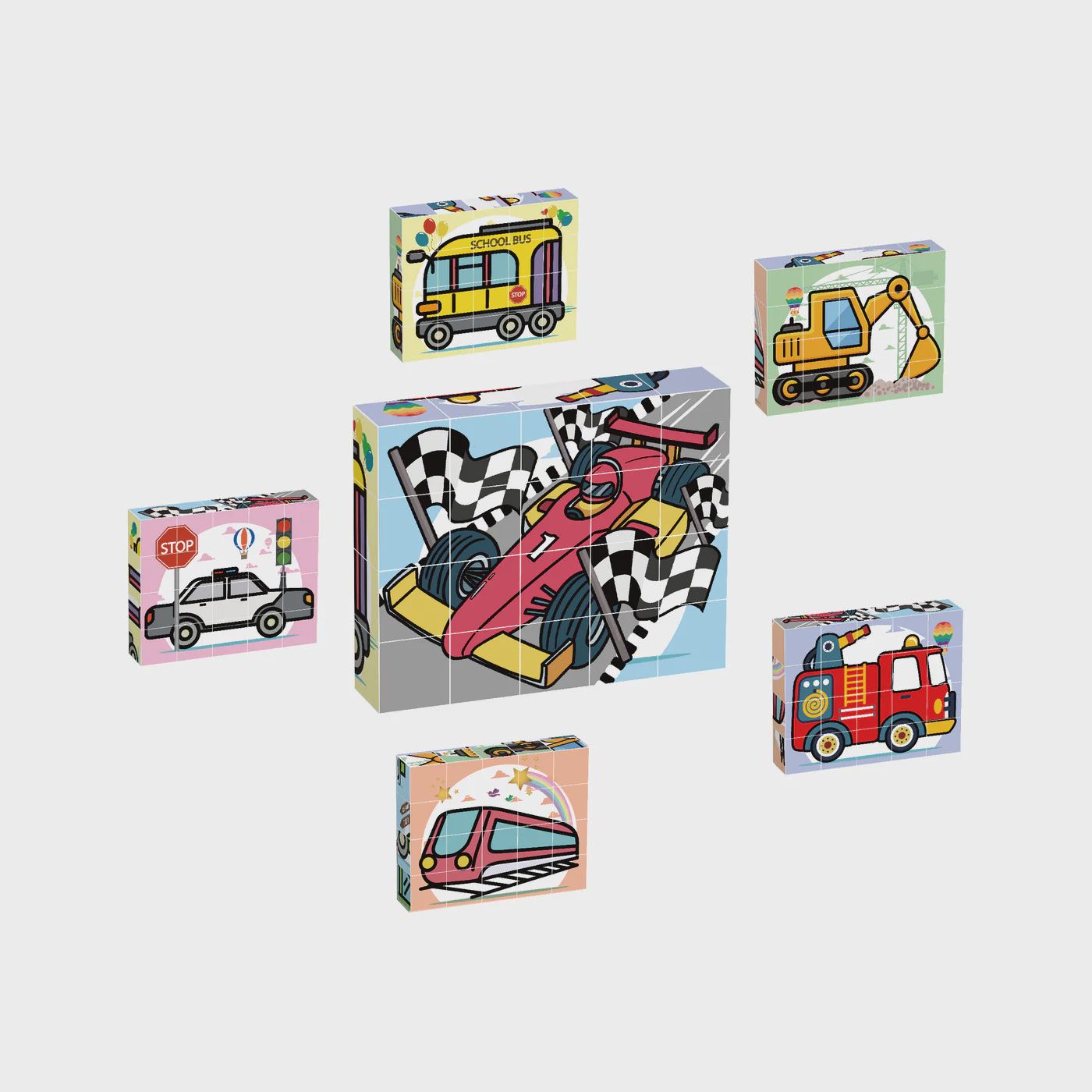 1&quot; Magnetic Cube Puzzle Block Vehicle Set
