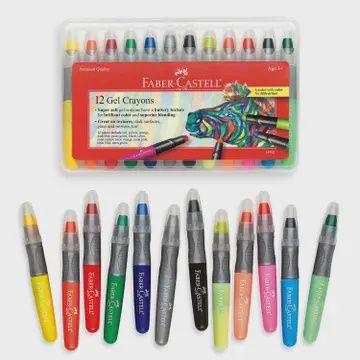 12 Super Soft Chunky Gel Crayons in Storage Case
