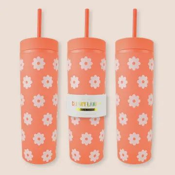 16oz Matte Tumbler- Orange Flowers