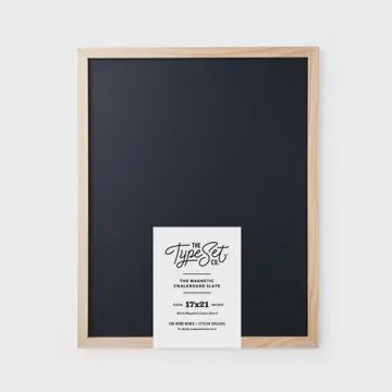 17x21 Deluxe Magnetic Letter Board Slate- Black Chalkboard