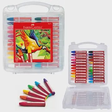 24 Oil Pastels in Storage Case For Kids