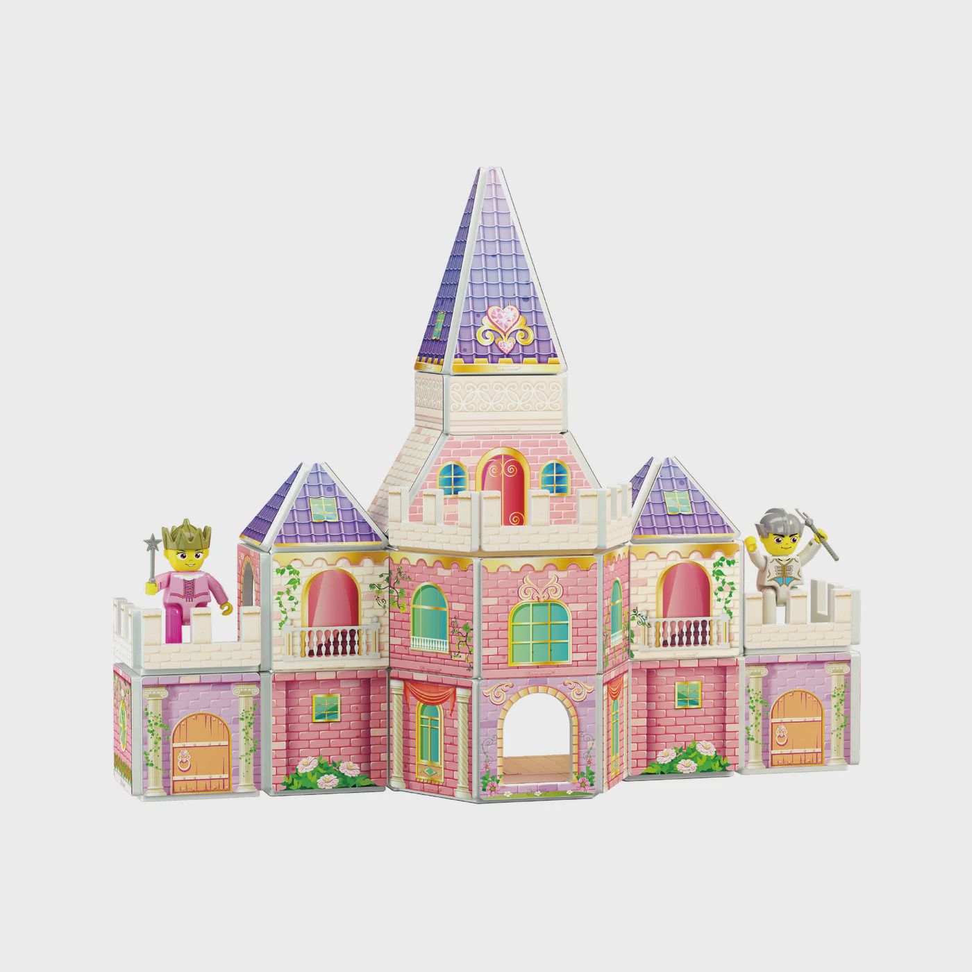 60pc Princess Castle Double Sided Printing with Action Figures