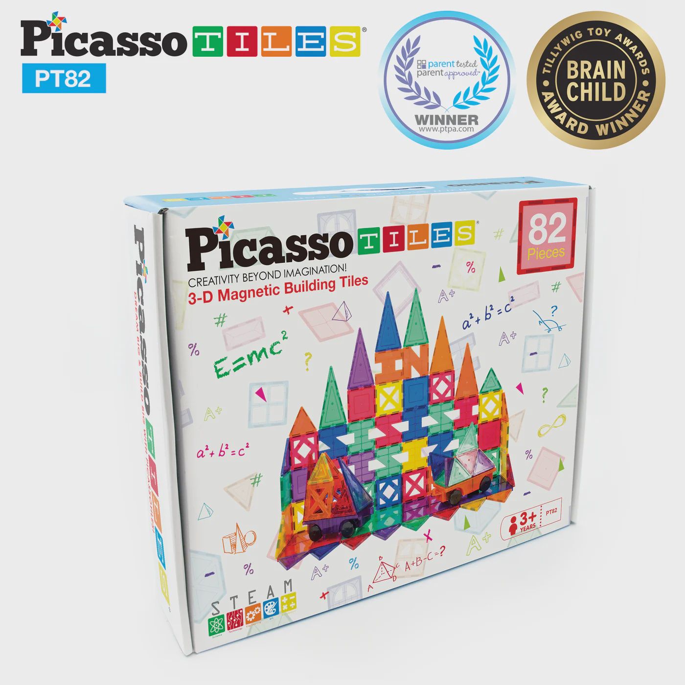 82 pc Magnetic Building Tiles Creativity Set