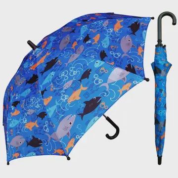 Children Umbrella - Pop Art Shark 32&quot; Manual W/Hook Handle