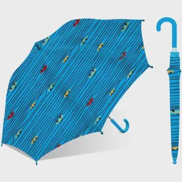 Children&#39;s Umbrella - Racecar Print 30&quot; Manual W/Hook Handle