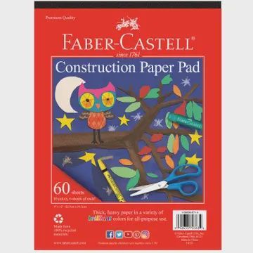 Construction Paper Pad: 60 Sheets 9&quot; X 12&quot; - 10 Colors