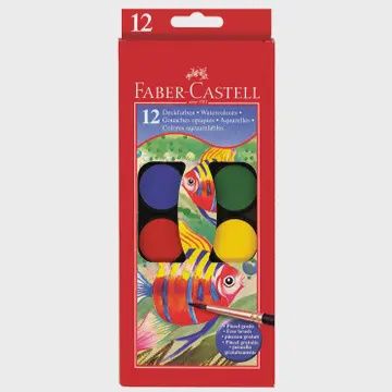 Watercolor Paint Pan Set - 12 Highly Pigmented Colors