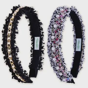 Confetti Pearl headband- Black