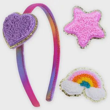 Interchangeable Rhinestone Charm Headband and Hairclips