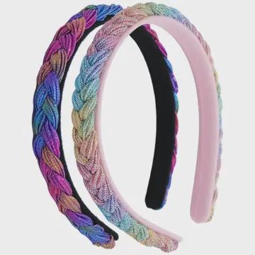 Metallic Braided Hard Headbands- Mermaid