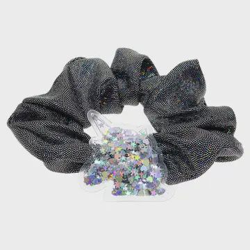 Unicorn Shaker Glitter Scrunchie- Black