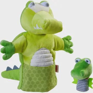 Glove Puppet Crocodile with Baby Hatchling Finger Puppet