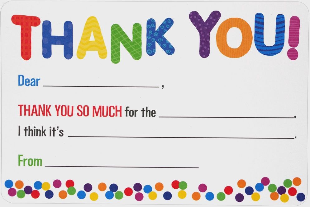 Thank You - Fill In Cards