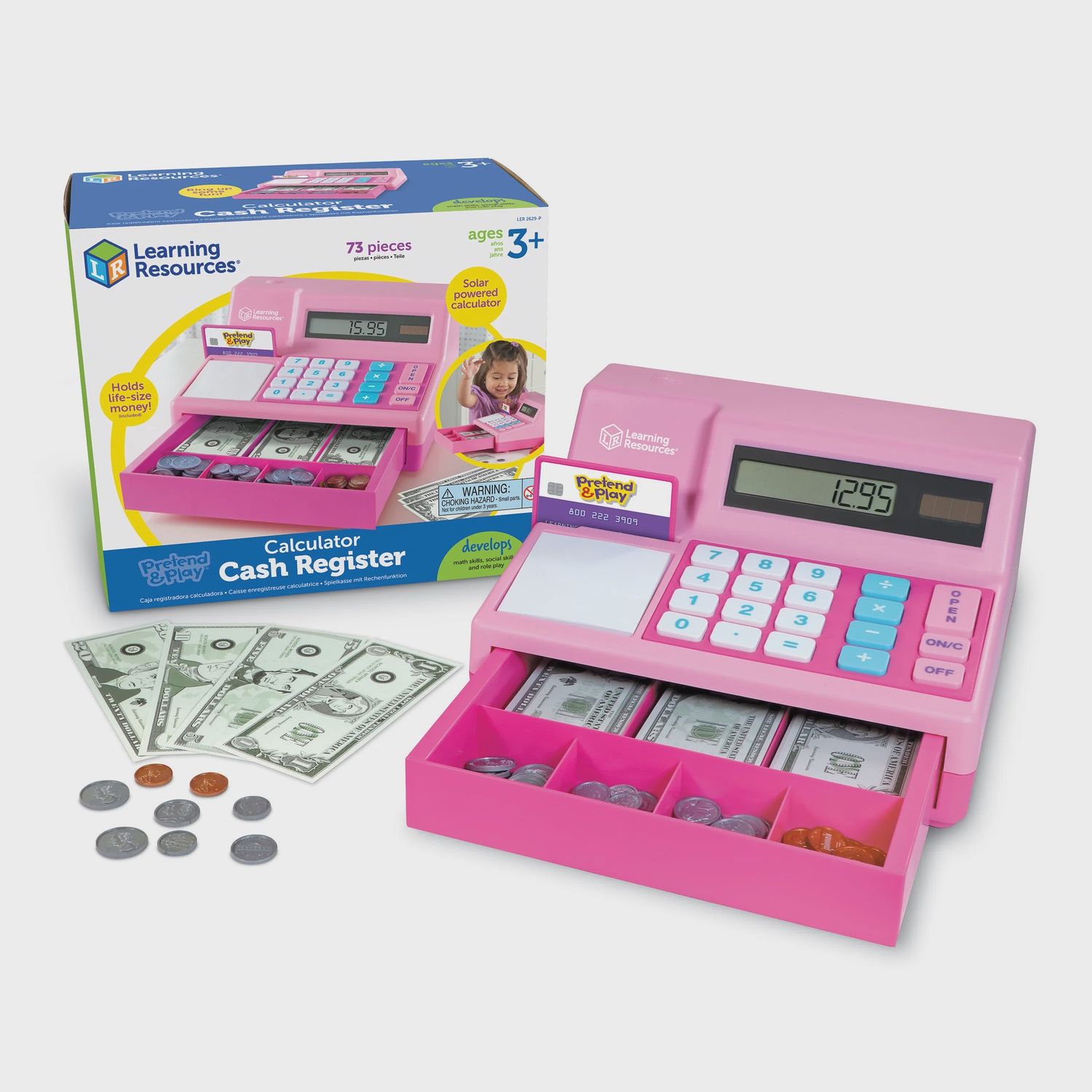 Pretend &amp; Play Calculator Cash Register- Pink