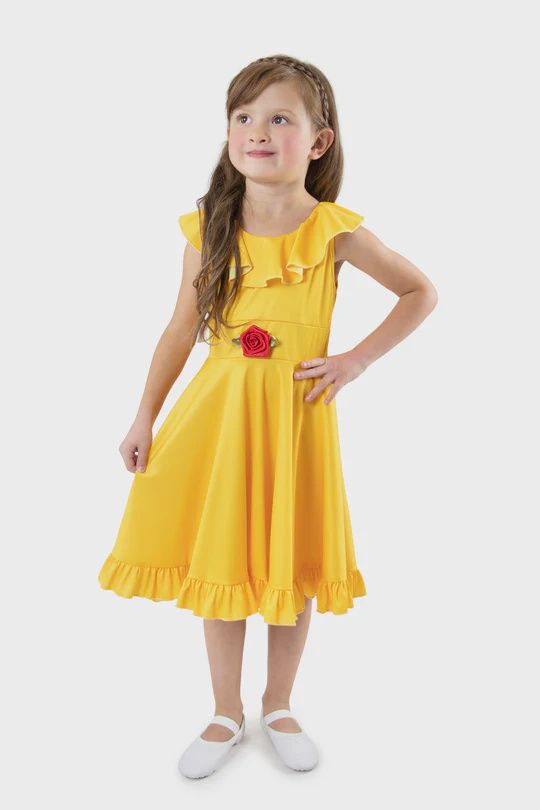 Little Adventures Yellow Beauty Twirl Dress- Size 4