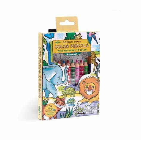 Double- Sided Color Pencils- Wild Animals