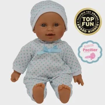 The New York Doll Collection 11&quot; Doll Polka Dots w/ Pacifier Hispanic