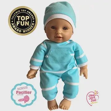 The New York Doll Collection 11&quot; Doll Striped w/ Pacifier Hispanic