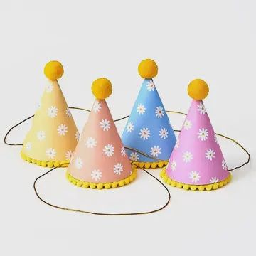 Retro Daisy Party Hats