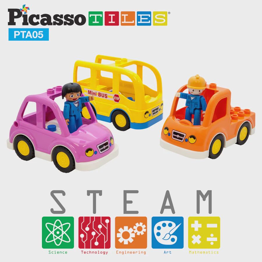 People Character Action Figure with 3 Cars